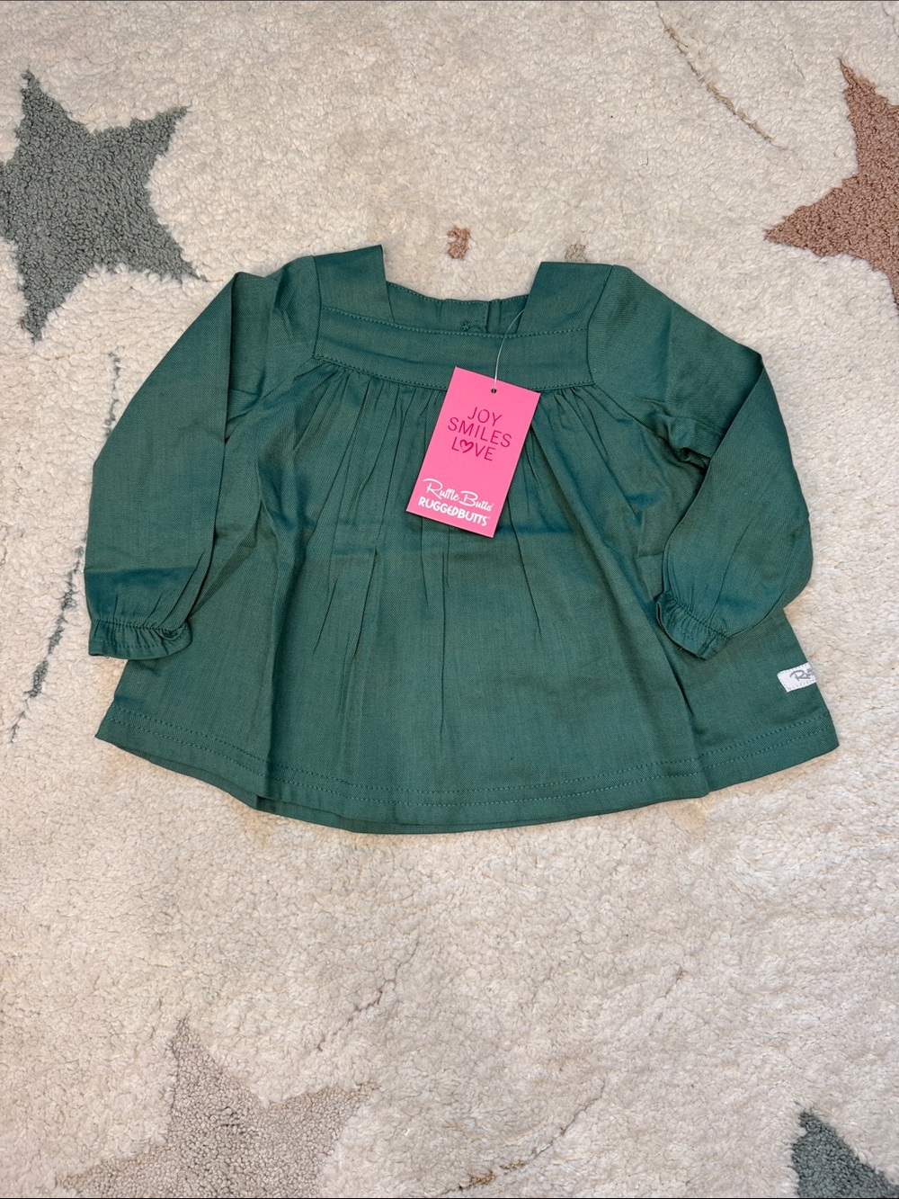 Ruffle Butts Green Long Sleeve Peasant Blouse